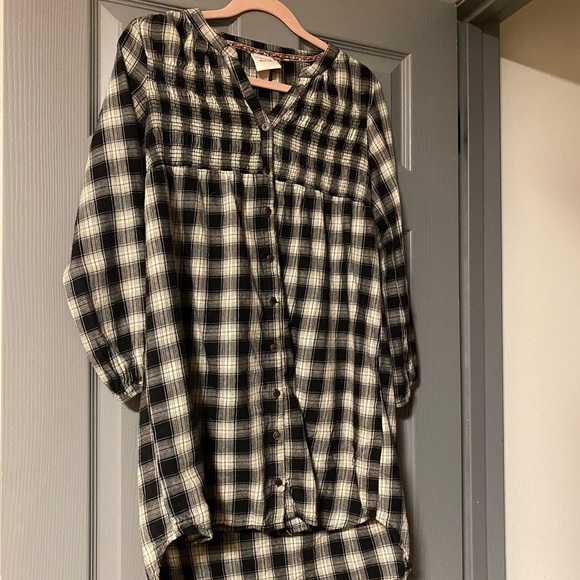 Knox Rose Dresses & Skirts - Knox Rose Black and White Checkered Tubic dress western casual country concert